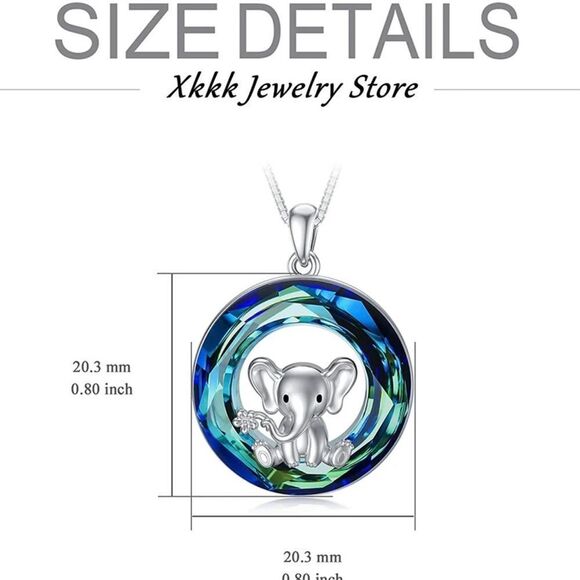 Cute Elephant Pendant Necklace 20” - Picture 3 of 6